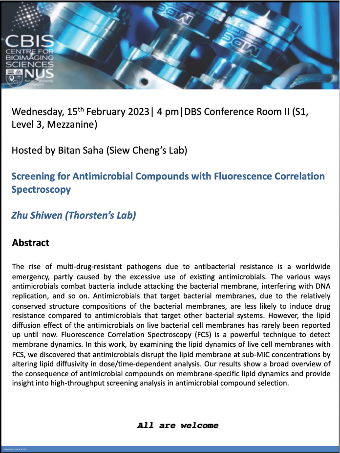 CBIS Seminar: Screening for microbial compounds with fluorescence correlation spectroscopy