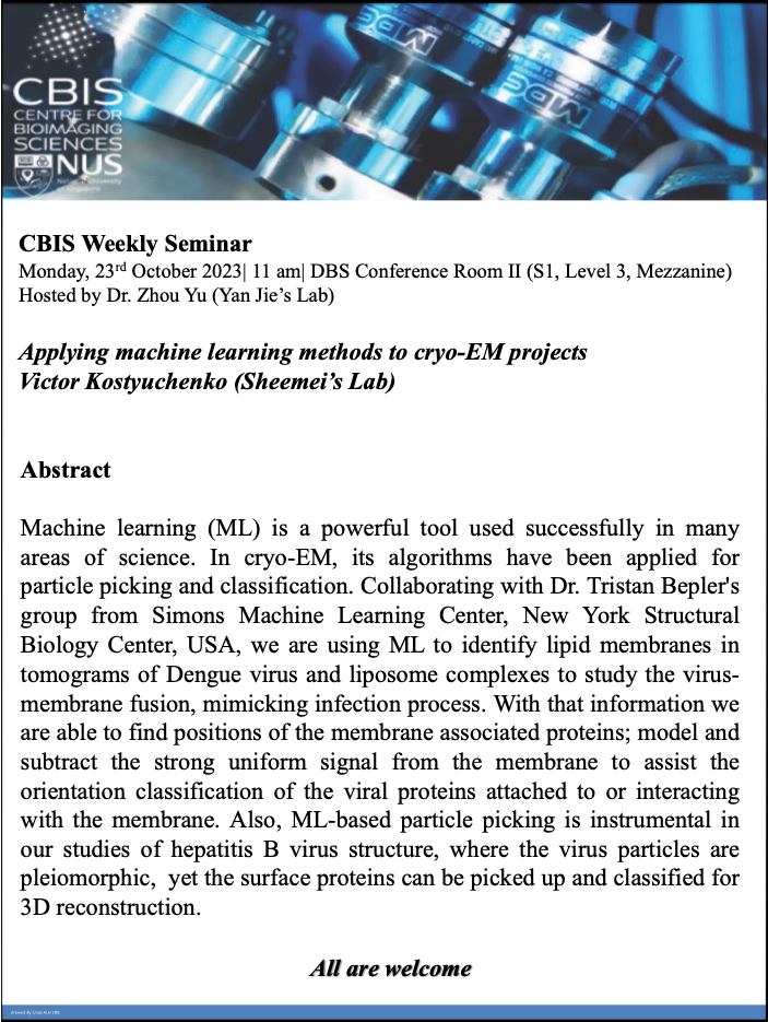 CBIS Seminar: Applying machine learning methods to cryo-EM projects